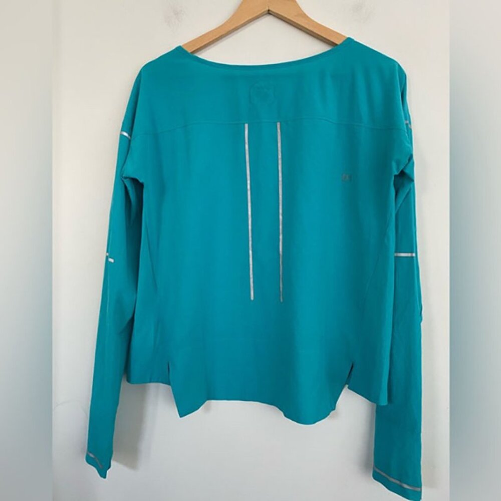 Asics LiteLong Sleeve Pullover Cover up In Teal / Turquoise size M - Picture 5 of 10